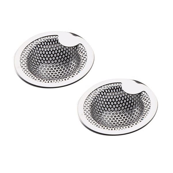 Sæt med 2 køkkenvaskfilter Anti-tilstopning Rustfrit stål Køkkenvaskfilter S