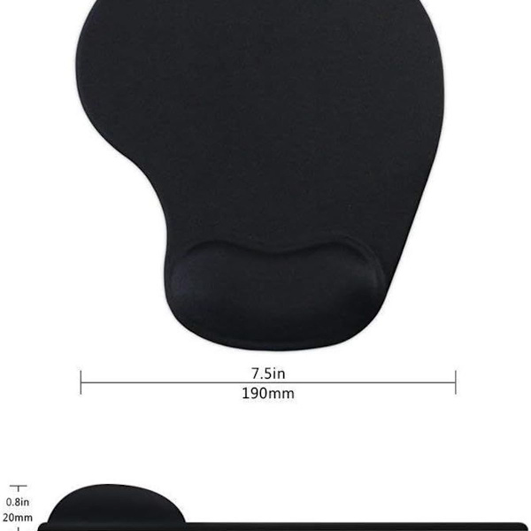 Kontormusemåtte med gel-håndledsstøtte - Ergonomisk Gaming 04Blå