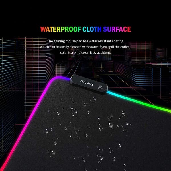 RGB spillmatte for spill - stor og langstrakt LED-spillmatte, 14