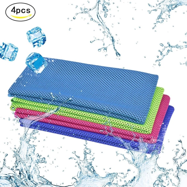 Kylhandduk Set med 4 Stycken, Instant Kylning, 30x80cm, Is