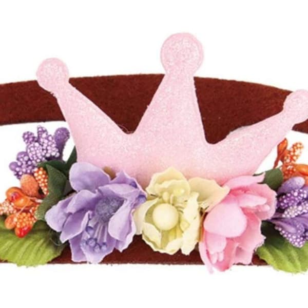 Jule kæledyr pandebånd - Pink Crown - S KLB