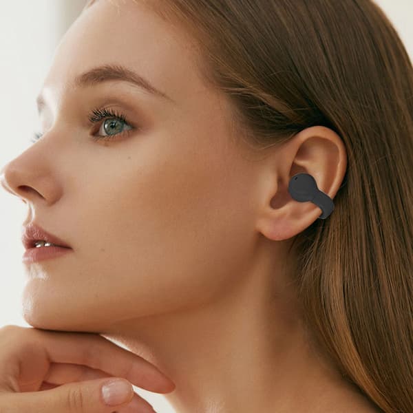 Bluetooth trådløse ørepropper øreklips headset Bone Black