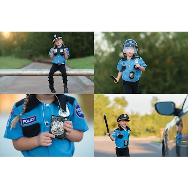 Dress Up America Politibetjent Badge til Børn - Politi Kostume Tilbehør - Politibetjent Badge til Betjent Swat og FBI med Kæde og Bælteklips
