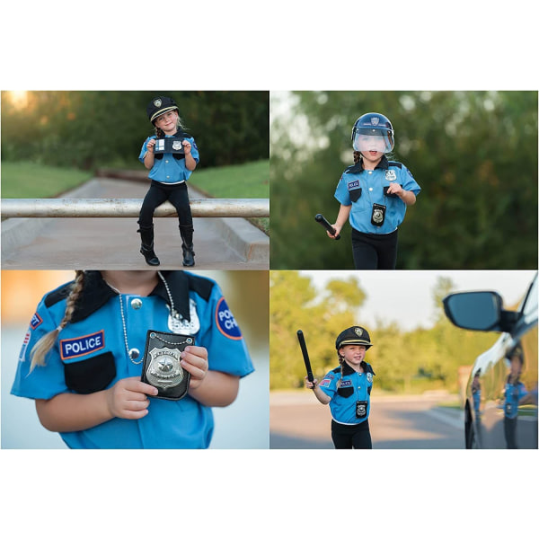 Pue Amerikan poliisin merkki lapsille - Poliisiasutarvikkeet - Poliisimerkki poliisille ja FBI:lle ketjulla ja vyöklipsillä