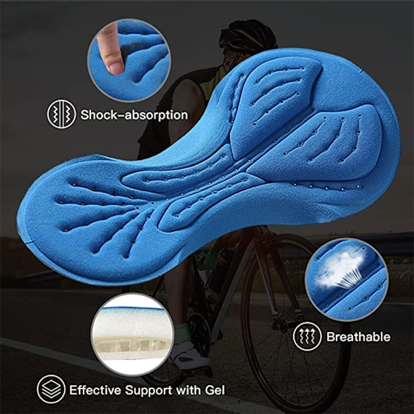 Mænds cykelshorts med 3D sædepolstring, hurtigtørrende, grå, størrelse L