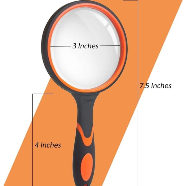3 st förstoringsglas 10X handhållen förstoringsglas för seniorer, barn, KLB