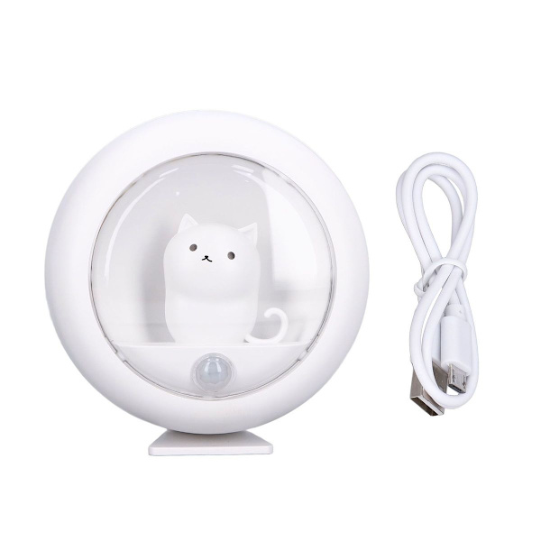 LED Natlampe med Bevægelsessensor Kat USB Opladning KLB