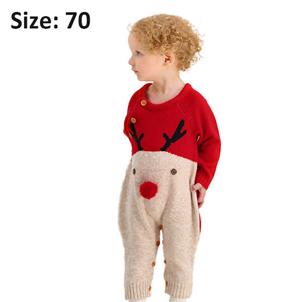 Baby Jultröja - Långärmad Kläder - Julgåva - Röd 70 cm KLB