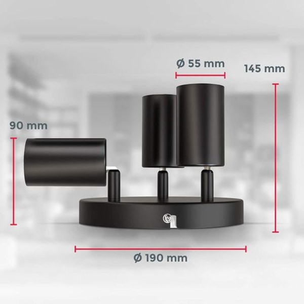 LED loftslamper 3 lamper roterende roterende pære ikke inkluderet