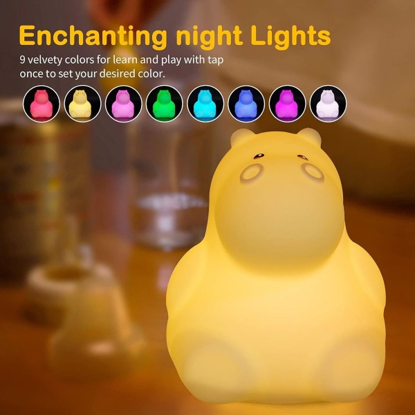 Nattlampa för barn Mjuk silikonlampa Sänglampa 9 färger KLB