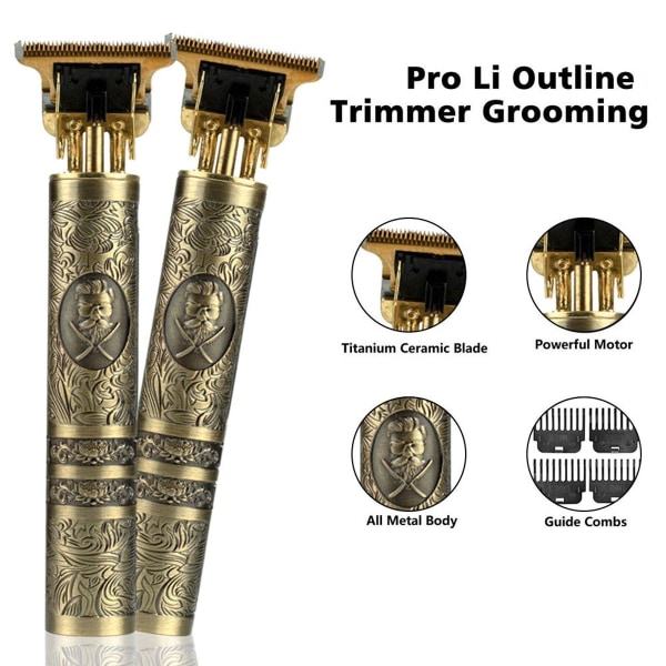 Trimmer T-Blades, Oppladbar Profesjonell Hårklipper for Menn Style3 KLB