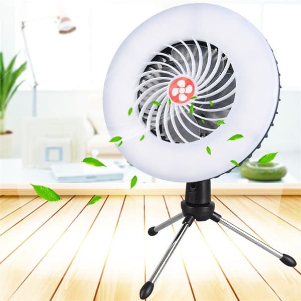 USB genopladelig ventilatorlys live multifunktion telt campinglys, stil: ventilator