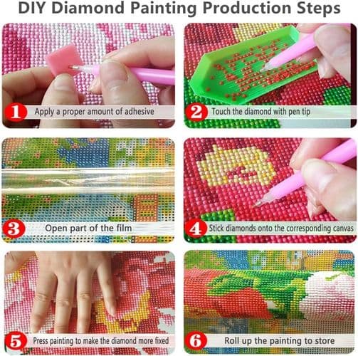 5D DIY Diamantmålning Kit, Korsstygn Rhinestone Broderi (efter Nummer