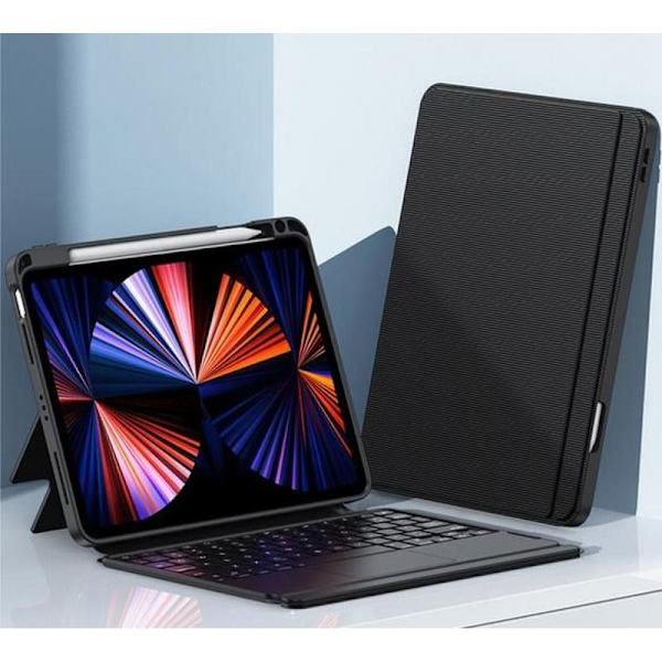 Janolty-näppäimistö uudelle iPad Prolle 12.9 2021/2020/2018, QWERTZ-valaistu
