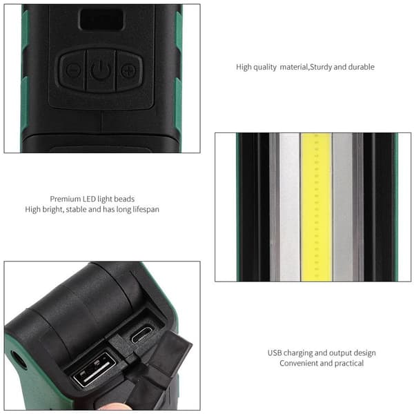 Bærbar utendørs LED lommelykt nødlys USB KLB