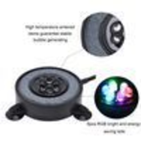 LED Akvarium Bobler Farveskiftende Lampe Luftboblesten Fisketank Boble