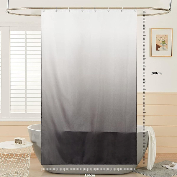 Mildew og vandtæt badeforhæng, 120x200 cm