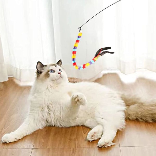 2 st Cat Wand Toy Colorful Rainbow Interactive Toy Wand KLB