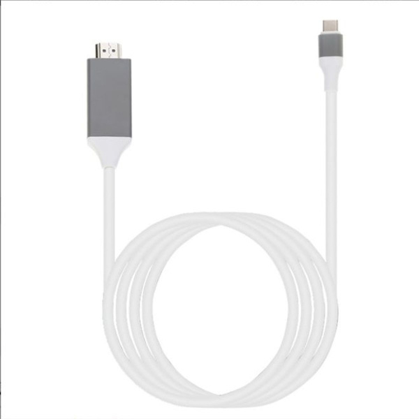 S8 S9 Mobiltelefon Adapterkabel Type C til HDMI USB3.1 Android Hvit