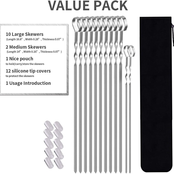 10 metallgrillspyd 36 cm (14 tommer)