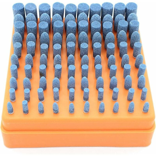 Poleringsslipningssats, 100 st multifunktionella polertillbehör för Dremel-tillbehör, 3 mm skaftdiameter (blå) KLB