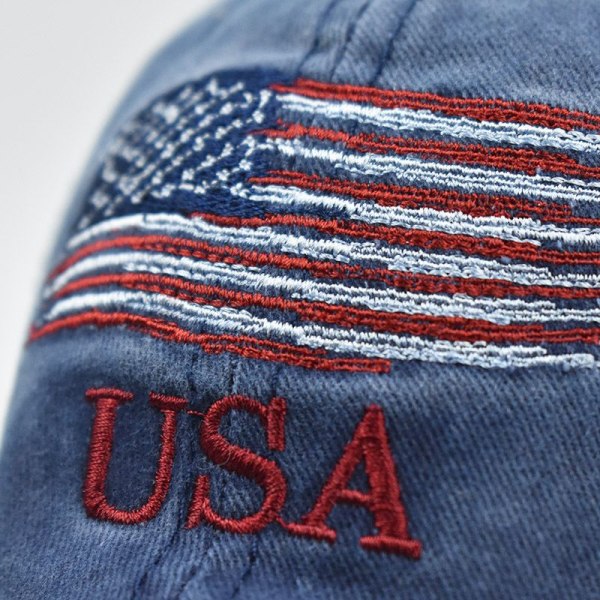 Amerikansk flagg Trucker Cap, Tvättat Retro Distressed USA Flagg Bil Justerbar Baseball Cap för Män Kvinnor