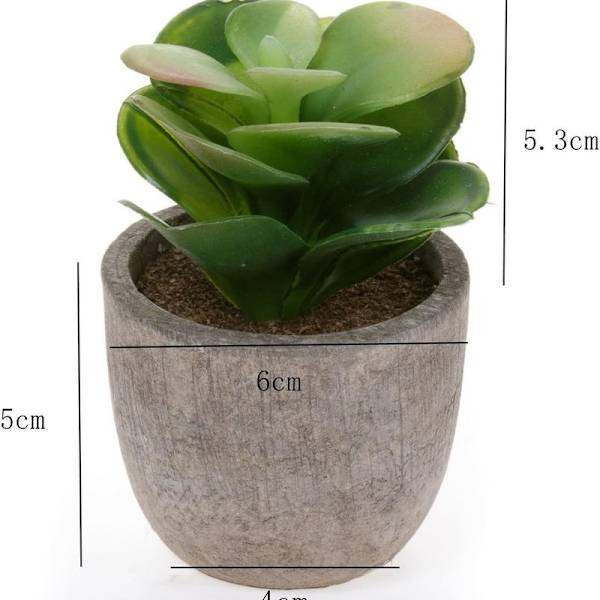 3 stk. kunstige sukkulenter bonsai kaktus blomsterpotte