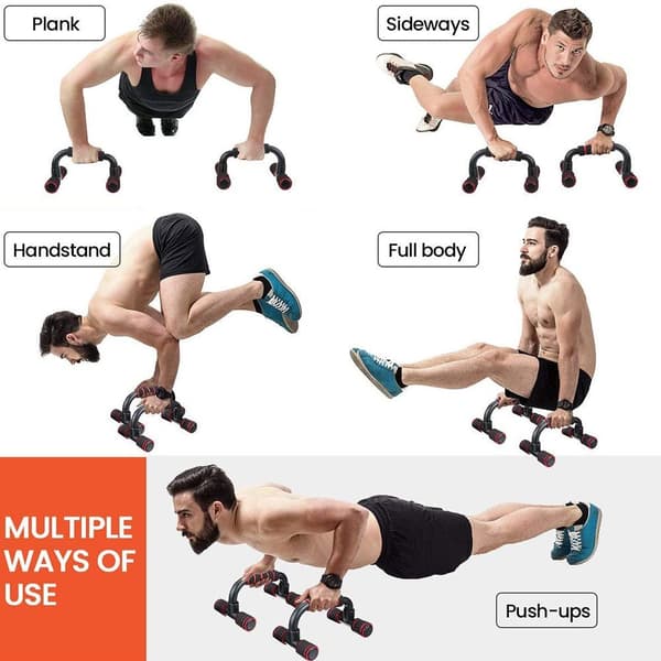 Push-up-kahvat, 2 kpl push-up-kahvoja musta punainen