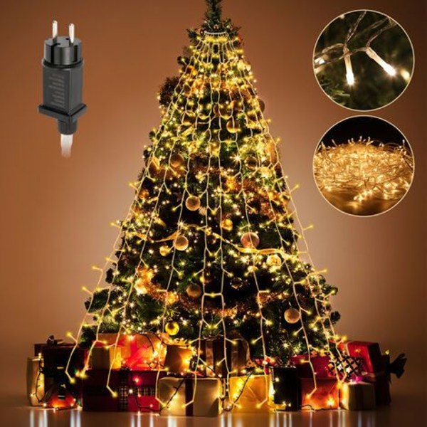 LED juletrelys krans 280 LEDs 2,8m Utendørs julekrans med varmhvit ring