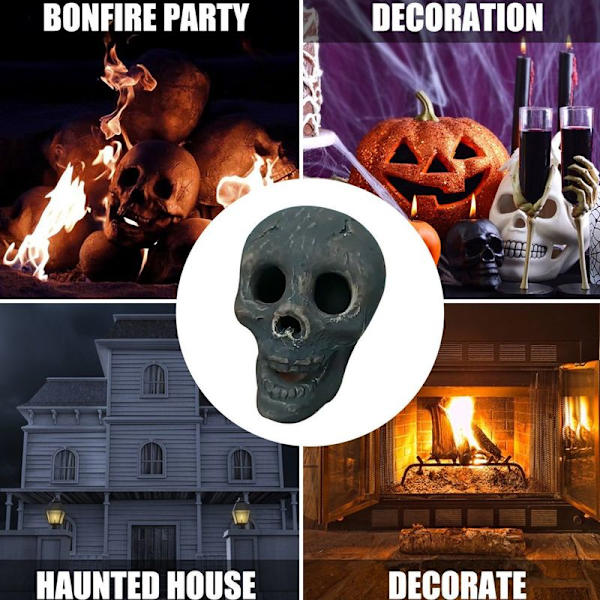2 stk. Keramiske Halloween Skeletter Realistiske Kraniehoved Knogler Spøgelser