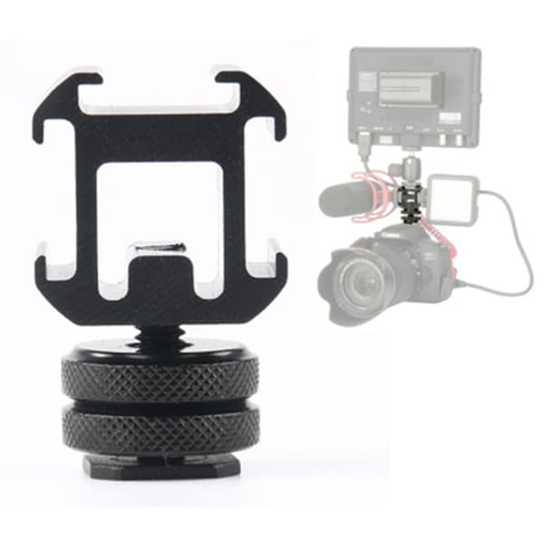 Triple Hot Shoe Mount Adapter Forlængerbeslag til Mikrofon