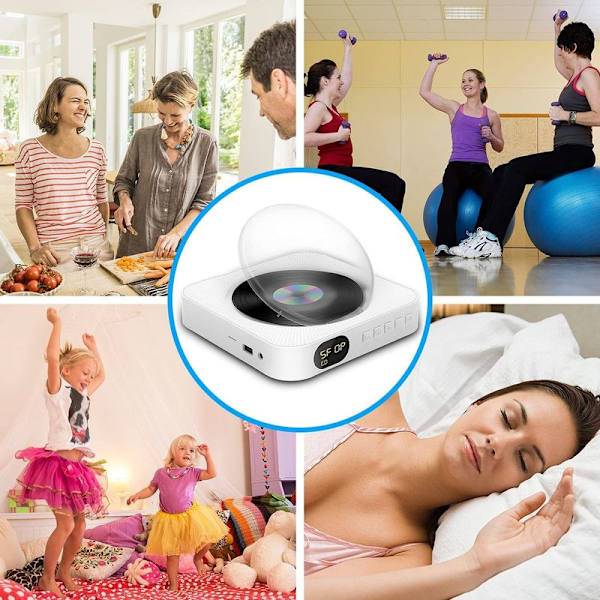 CD-soitin radiolla ja boomboxilla - Canareen päivitetty Bluetooth-CD-soitin LED-valoilla