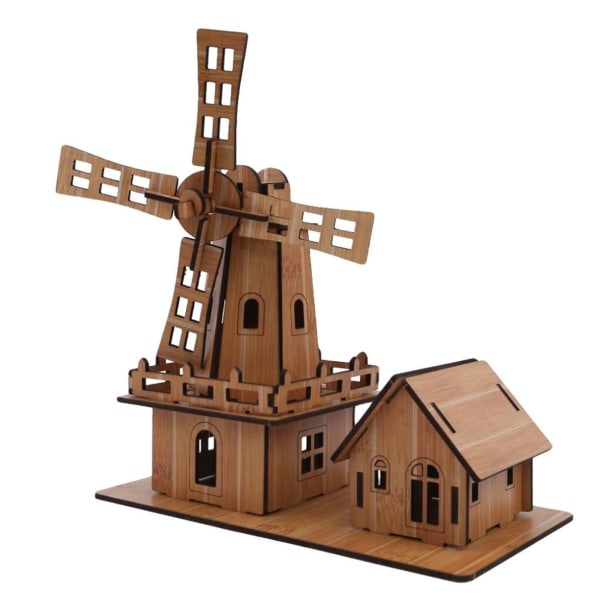 Träleksaker DIY House Model 3d Pussel Pedagogiska leksaker för barn KLB