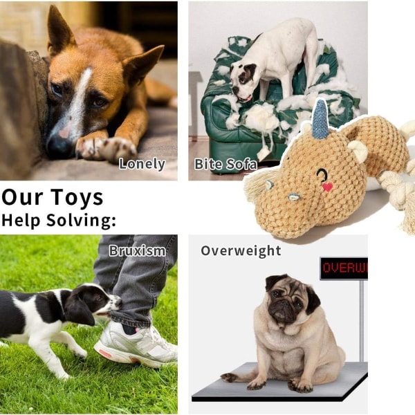 Hundplyschleksak, robust pipande hundleksak, interaktiv gosedjur KLB