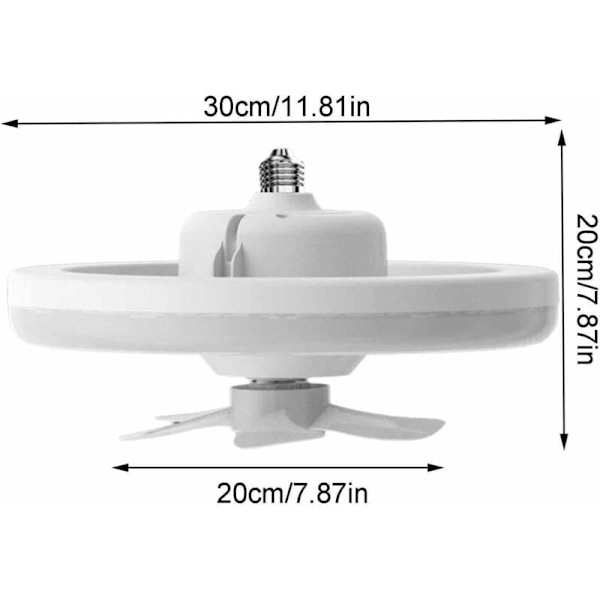 60W takvifte Takvifter med lys og fjernkontroll 3-farget LED taklampe med 3-trinns vifte KLB
