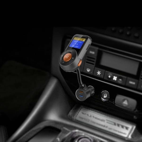 Bluetooth FM-sender for bilen, lydadapter og mottaker med KLB