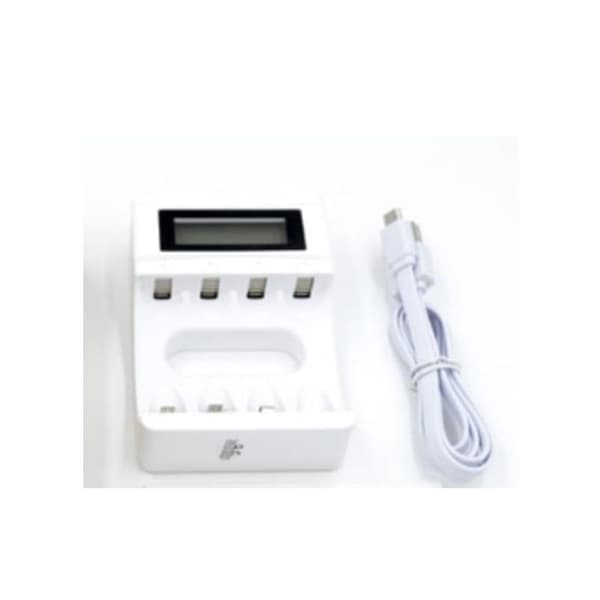 Batterilader 4-spor batterilader LCD batterilader for AA/AAA