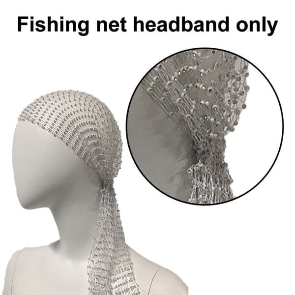 Rhinestone Mesh Hodebånd Glitter Krystall Hårbånd Stretchy Hvit