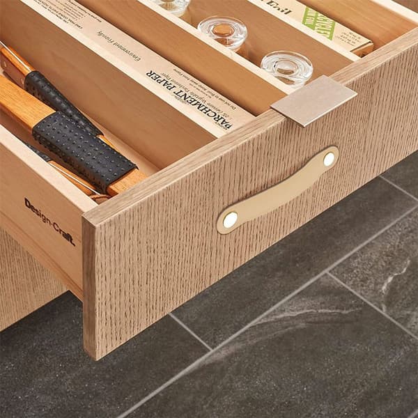 4-pack möbelhandtag, läderhandtag, möbelknoppar, skåphandtag, hudfärgad KLB