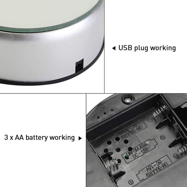 LED lys coaster til glasblok stemningslys roterende base farverig KLB
