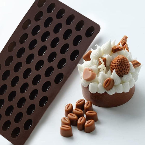 55 håls silikon kaffeböna form choklad godis isbit bricka