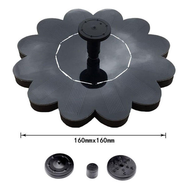 Solcelledrevet springvandspumpe, solcelledrevet vandfontænepanel 1,4W 4\"