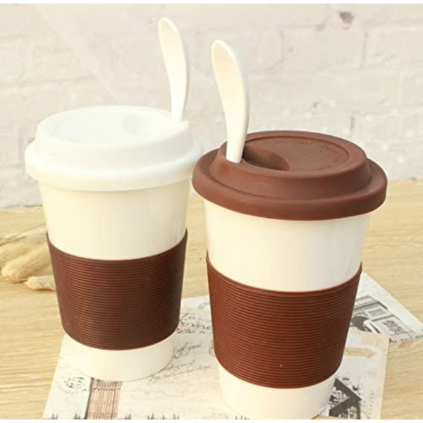Stänksäkra drickslock - Återanvändbara kaffekopplock - 2-pack