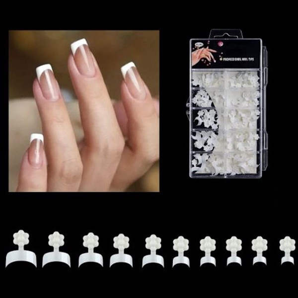 100 st/låda Plum Blossom Crescent Art Nagel Extensions