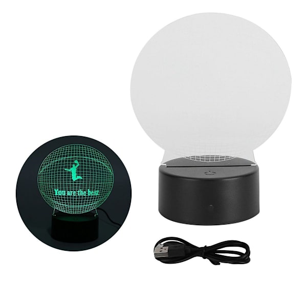 Basketball 3D LED-lampe nattlys berøringslampe for sengen til KLB