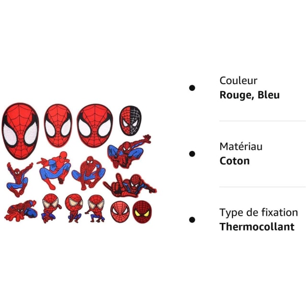 Strykjärnsmärke 15 st Strykjärnsmärken Spider Man Broderad lapp för DIY Anpassa kläder T-shirt Jeans Ryggsäck Barnjacka