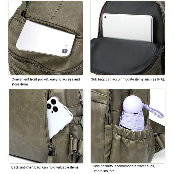 Moderigtig rygsæk til kvinder efterår og vinter grøn