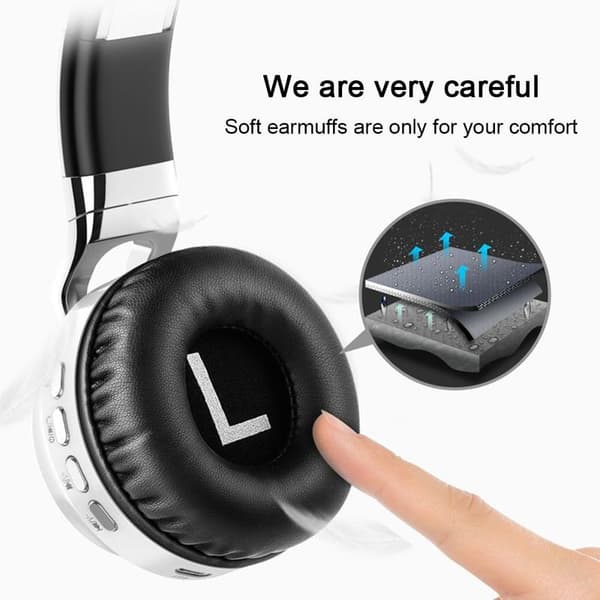 Bluetooth-hovedtelefoner, foldbare, trådløse, HiFi-stereohøretelefoner, blå