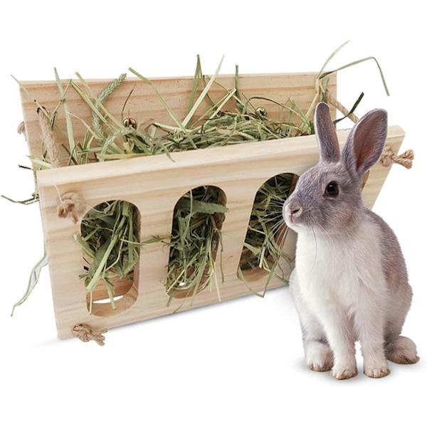 Taitettava heinäruokinta-automaatti puinen heinäruokinta-automaatti kiinteä alusta marsun heinän annostelija lemmikkieläinten ruohon pidike häkki chinchilla hamsterin tarvikkeet