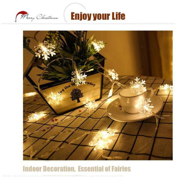 Jul Snöflinga String Lights 6m 40LED String Lights Batteri